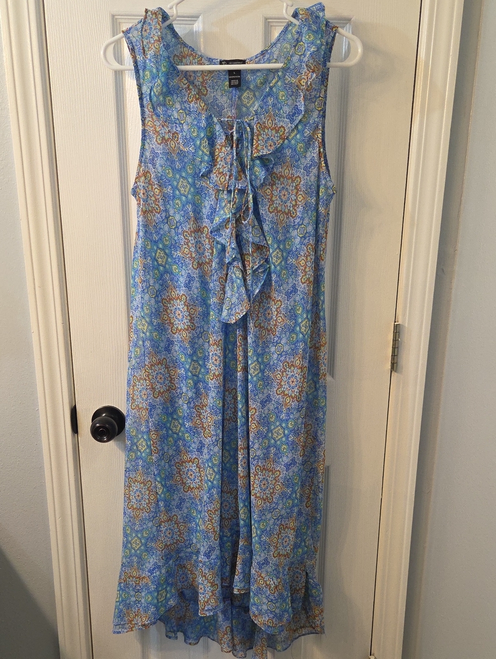 New Directions Blue Floral Paisley Sundress